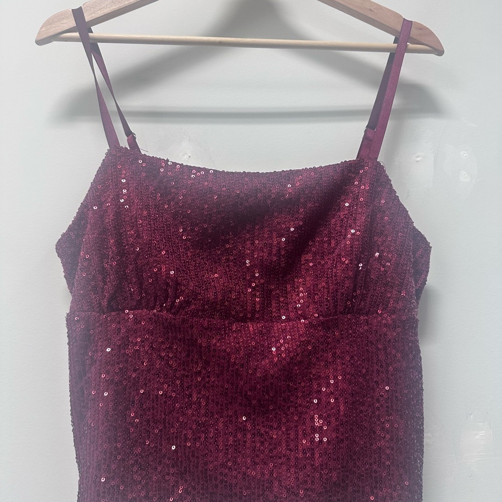 Sequin Burgundy Cami Top